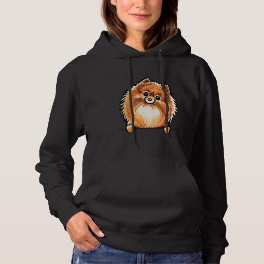Rode pommeren omhoog hoodie (Voorkant)