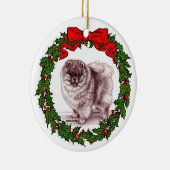 Rode Pommerse kunst door Glenda S. Harlan Keramisch Ornament (Rechts)