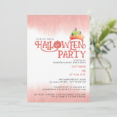 Rode Pompoen Spooky Halloween Party Uitnodiging (Staand voorkant)