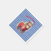 Rode Pony blauwe streep Papier Bord Servet (Hoek)