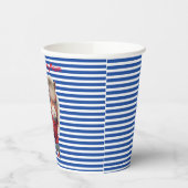 Rode Pony blauwe streepjes papierbekertjes Papieren Bekers (Links)