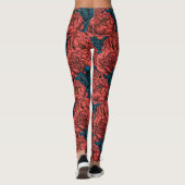 Rode pony-bloemen en -moten leggings (Achterkant)