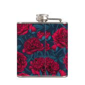 Rode pony tuin in donkerblauw heupfles (Achterkant)