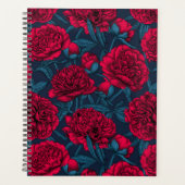 Rode pony tuin in donkerblauw planner (Voorkant)