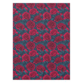 Rode pony tuin in donkerblauw tafelkleed (Voorkant)