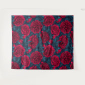 Rode pony tuin in donkerblauw wandkleed (Voorkant (horizontaal))