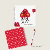 Rode pony zwarte inkt pen