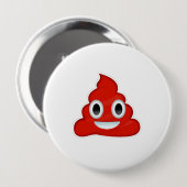 Rode Poo - - Ronde Button 4,0 Cm (Voorkant /achterkant)