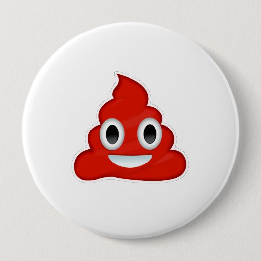 Rode Poo - - Ronde Button 4,0 Cm (Voorkant)