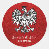 Rode Poolse Paspoort Sticker (Voorkant)