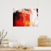 Rode Poolster - Abstract Kunst Poster (Keuken)