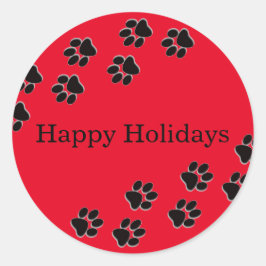 Rode poot afdrukken - Circle Sticker