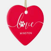 Rode Pootafdruk Huisdierherdenking Keramisch Ornament (Rechts)