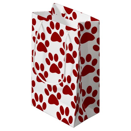 Rode Pootafdruk Klein Cadeauzakje (Voorkant Gekanteld)