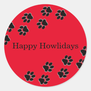Rode Pootafdrukken Howlidays - Ronde Sticker
