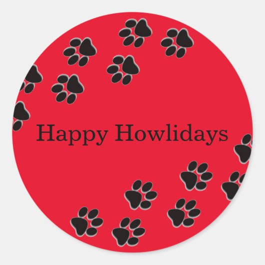 Rode Pootafdrukken Howlidays - Ronde Sticker (Voorkant)