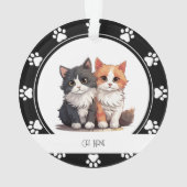 Rode pootafdrukken kattennaam ornament (achterkant)