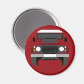 Rode Pop art Classic Land Rover Defender Magneet (Voorkant / Achterkant)