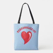 Rode Pop Art Hart Tote Bag (Achterkant)