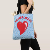 Rode Pop Art Hart Tote Bag (Dichtbij)