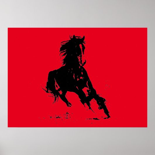 Rode Pop Art Horse Poster (Voorkant)