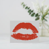 Rode Pop Art Lippen Briefkaart (Staand voorkant)