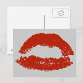 Rode Pop Art Lippen Briefkaart (Voorkant / Achterkant)