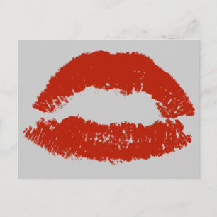 Rode Pop Art Lippen Briefkaart