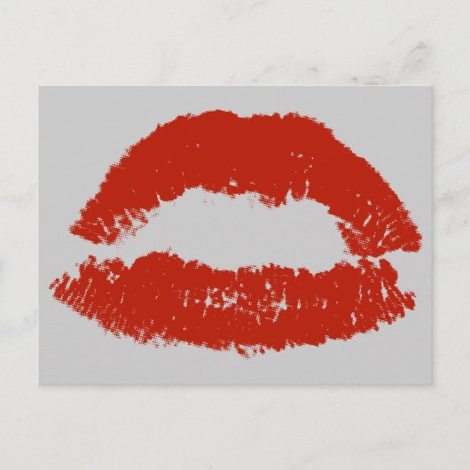 Rode Pop Art Lippen Briefkaart (Voorkant)