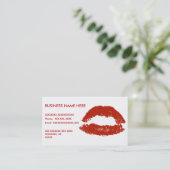 Rode Pop Art Lippen Visitekaartje (Staand voorkant)