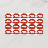 Rode Pop Art Lippen Visitekaartje (Achterkant)