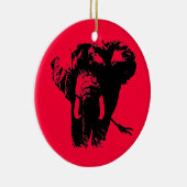 Rode Pop Art Olifant Kerstornament Keramisch Ornament (Rechts)
