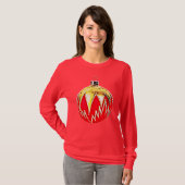 Rode Pop Art Style Christmas Ornament Art Shirt (Voorkant volledig)