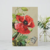  RODE POPPELSTROOM BRIEFPAPIER (Staand voorkant)