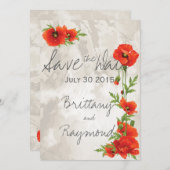  RODE POPPEN BEWAREN DE DATUM SAVE THE DATE (Voorkant / Achterkant)