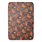 RODE POPPEN IN ZWARTE WITTE Poppy Field Floral Badmat (Voorkant Verticaal)