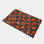 RODE POPPEN IN ZWARTE WITTE Poppy Field Floral Deurmat (Schuin)