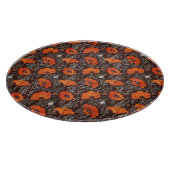 RODE POPPEN IN ZWARTE WITTE Poppy Field Floral Snijplank (Hoek)