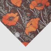 RODE POPPEN IN ZWARTE WITTE Poppy Field Floral Tissuepapier (Detail)