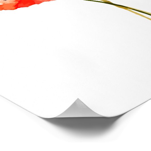 Rode poppen waterverf wandkunst poster (Hoek)