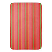 Rode poppenkast roze Oranje slanke strepen Badmat (Voorkant Verticaal)