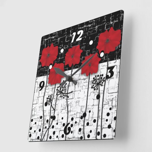 Rode poppenkast vierkante klok (Hoek)