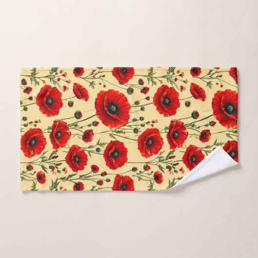 Rode poppenkatroon bad handdoek (Handdoek)