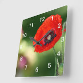 Rode poppie wandklok (Hoek)