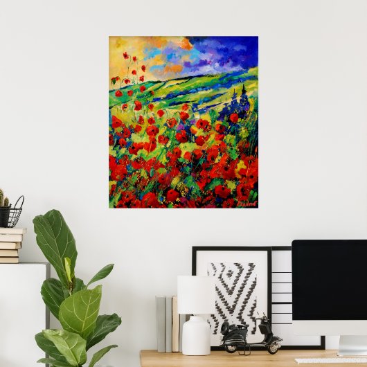 Rode poppies 78 poster (Thuiskantoor)