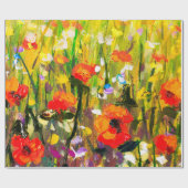 Rode poppies bloemveld - Oorspronkelijke handgemaa Cadeaupapier (Vlak)