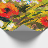Rode poppies bloemveld - Oorspronkelijke handgemaa Cadeaupapier (Hoek)