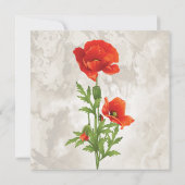  RODE POPPIES BRUIDSMEISJE UITNODIGEN KAART (Achterkant)