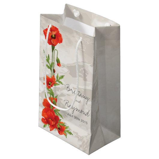  RODE POPPIES CADEAUZAK KLEIN CADEAUZAKJE (Voorkant Gekanteld)