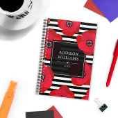 Rode Poppies Chic Zwart Witte Strepen Planner